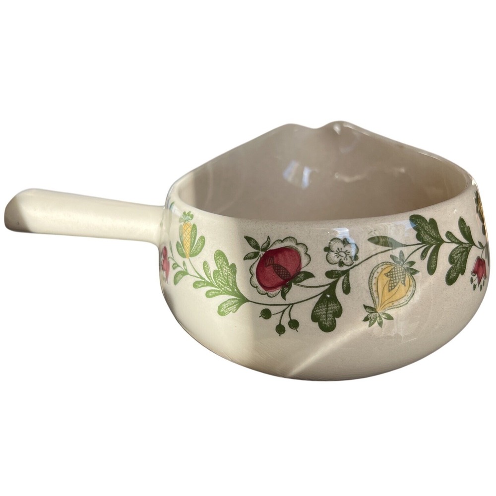 Johnson Brothers Old Granite Gretchen Gravy Boat Staffordshire Floral Handle VTG
